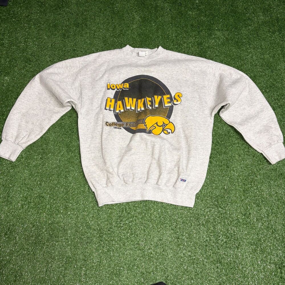 Vintage Grand Sport Iowa Hawkeyes Football Sweatshirt Womens XL Graphic Crewneck